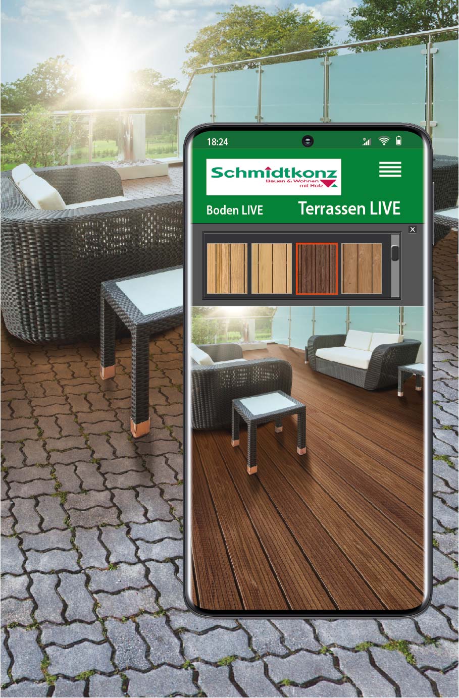 Terrasse LIVE - Terrassendielen, Holzterrassen, WPC-Dielen direkt online im eigenen Garten verlegen